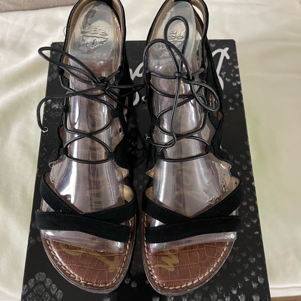 Sam elder man black suede sandals